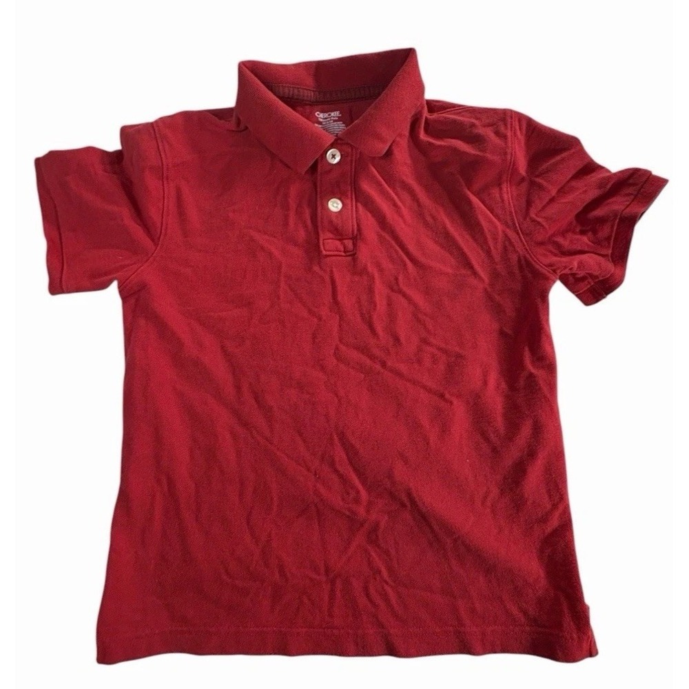 Cherokee Boy's Short Sleeve Collared Striped Red Polo Shirt Sz: M (8-10)
